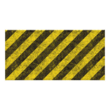 Diagonal Construction Hazard Stripes Photo Cards