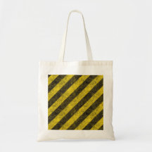 Diagonal Construction Hazard Stripes Tote Bag
