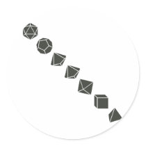 Diagonal Dice (Dark) Round Stickers