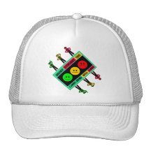 Diagonal Moody Stoplight Trio Logo with Characters Trucker Hats