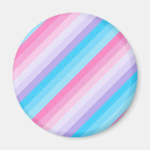 Diagonal Pastel Ombre Stripes Fridge Magnet