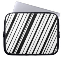 Diagonal Stripe ~ Black Computer Sleeves