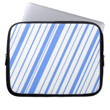 Diagonal Stripe ~ Cornflower Blue Laptop Sleeves
