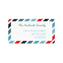 Diagonal Stripe Pattern Customized Address Labels