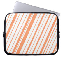 Diagonal Stripe ~ Salmon Laptop Sleeves