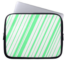 Diagonal Stripe ~ Sea Foam Green Computer Sleeve