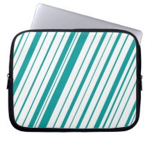 Diagonal Stripe ~ Teal Computer Sleeve