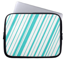 Diagonal Stripe ~ Turquoise Laptop Sleeve