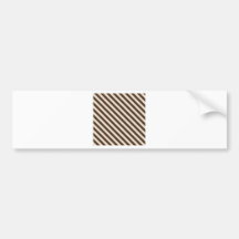 Diagonal Stripes 2 - Almond and Cafe Noir Bumper Sticker