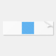 Diagonal Stripes 2 - Blizzard Blue and Azure Bumper Sticker