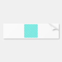 Diagonal Stripes 2 - Cyan - Celeste and Turquoise Bumper Stickers