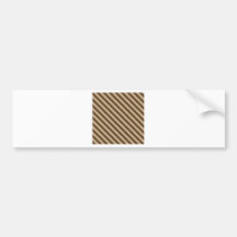 Diagonal Stripes 2 - Khaki and Dark Brown Bumper Sticker