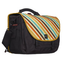 Diagonal Stripes 4 Retro Colors Blue Yellow Red Computer Bag