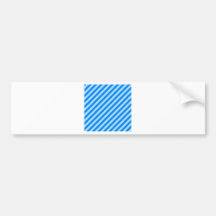 Diagonal Stripes - Blizzard Blue and Azure Bumper Sticker