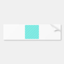 Diagonal Stripes - Cyan - Celeste and Turquoise Bumper Stickers