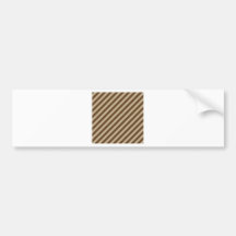 Diagonal Stripes - Khaki and Dark Brown Bumper Sticker