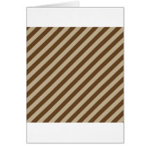 Diagonal Stripes - Khaki and Dark Brown Card