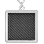 Diagonal Tightly Woven Carbon Fibre Texture Jewelry