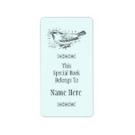 Diagram of a Sparrow Bookplate Custom Address Labels