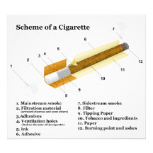 Diagram of a Tobacco Cigarette Smoking Art Photo