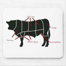 Diagramme de boucher de boeuf - boeuf délicieux dé tapis de souris