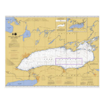 Diagramme nautique du lac Ontario Carte Postale