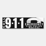 Dial 911 Police Sticker 9 Bumper Sticker