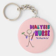 Dialysis Nurse Stick Person Design Keychain