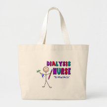 Dialysis Nurse Stick Person Design Tote Bags