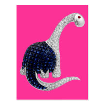 Diamond and Emerald Dinosaur Postcard