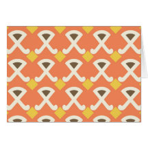 Diamond and Hooks Peach Gold Pattern Greeting Cards