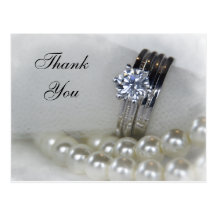 Diamond and Pearls Thank You Note Postcard