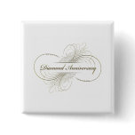 Diamond anniversary pinback button