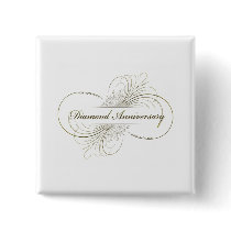 Diamond anniversary pinback button