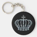 Diamond Crown Button Keychain