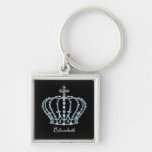 Diamond Crown Square Keychain
