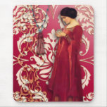 Diamond Damask, FASCINATION in Red & Pink Mousepads