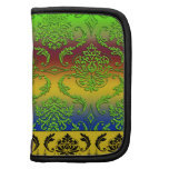 Diamond Damask, NEON RAINBOW in Lime and Red Organizers