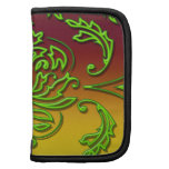 Diamond Damask, NEON RAINBOW in Lime and Red Organizer