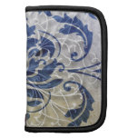 Diamond Damask, WINTER MORNING in Blue & Gold Organizers