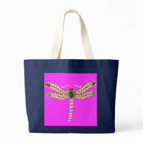 Diamond Emeralds and Gold Dragonfly Tote Bag