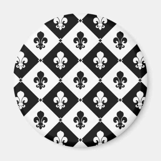 Diamond Fleur De Lis Pattern Magnet