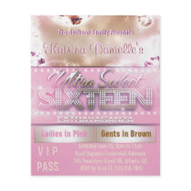 Diamond Glow Sweet Sixteen VIP Pass [Pink Champ] Full Color Flyer