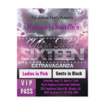 Diamond Glow Sweet Sixteen VIP Pass [Pink] Full Colour Flyer