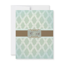 Diamond Green Wedding reception card invitations
