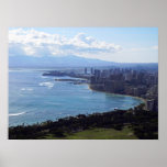 Diamond Head top view of city 4 Print