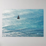 Diamond Head Top view of sail boat Print