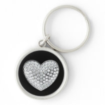 Diamond heart-black bg