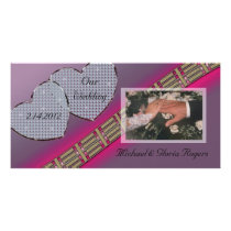 Diamond Hearts Lavender and Pink Photo Cards