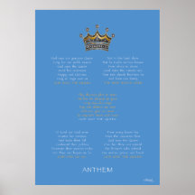 Diamond Jubilee Anthem Blue Poster